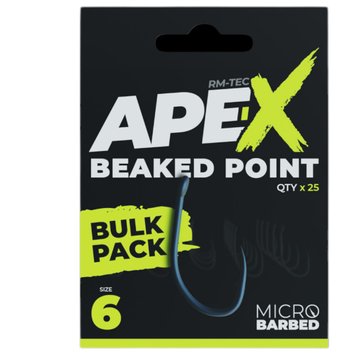 Крючки Ridge Monkey Ape-X Beaked Point Barbed Bulk Pack 25 шт. size 6