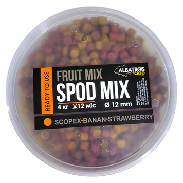 Пеллетс Ready Spod Mix FRUIT Скопекс-Банан-Полуниця 12 мм Albatros oncarp&reg;