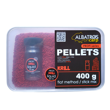 Набор KRILL пеллетс флет-метод 400 g + ликвид ALBATROS oncarp®